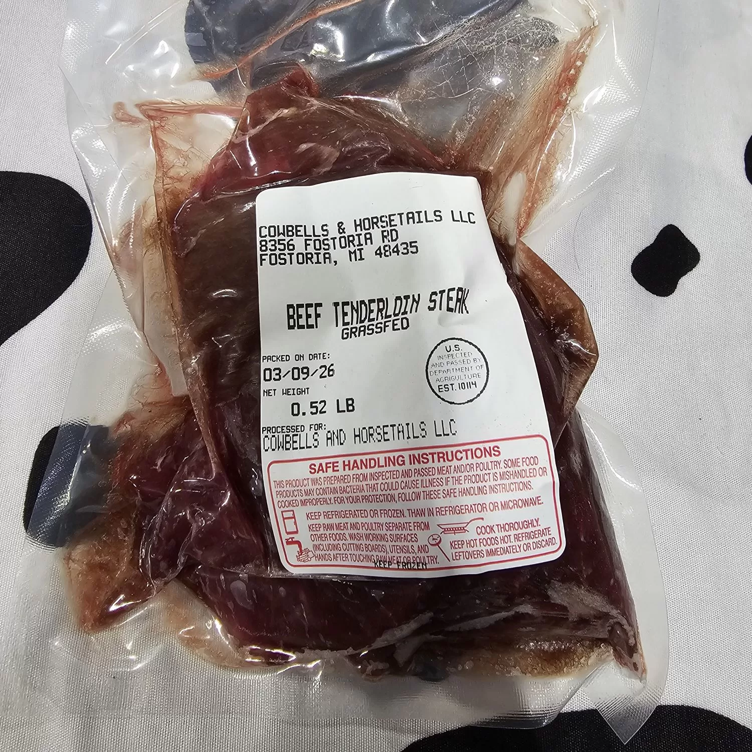 Grass Fed Beef Tenderloin Steak | Local Farm Raised Beef